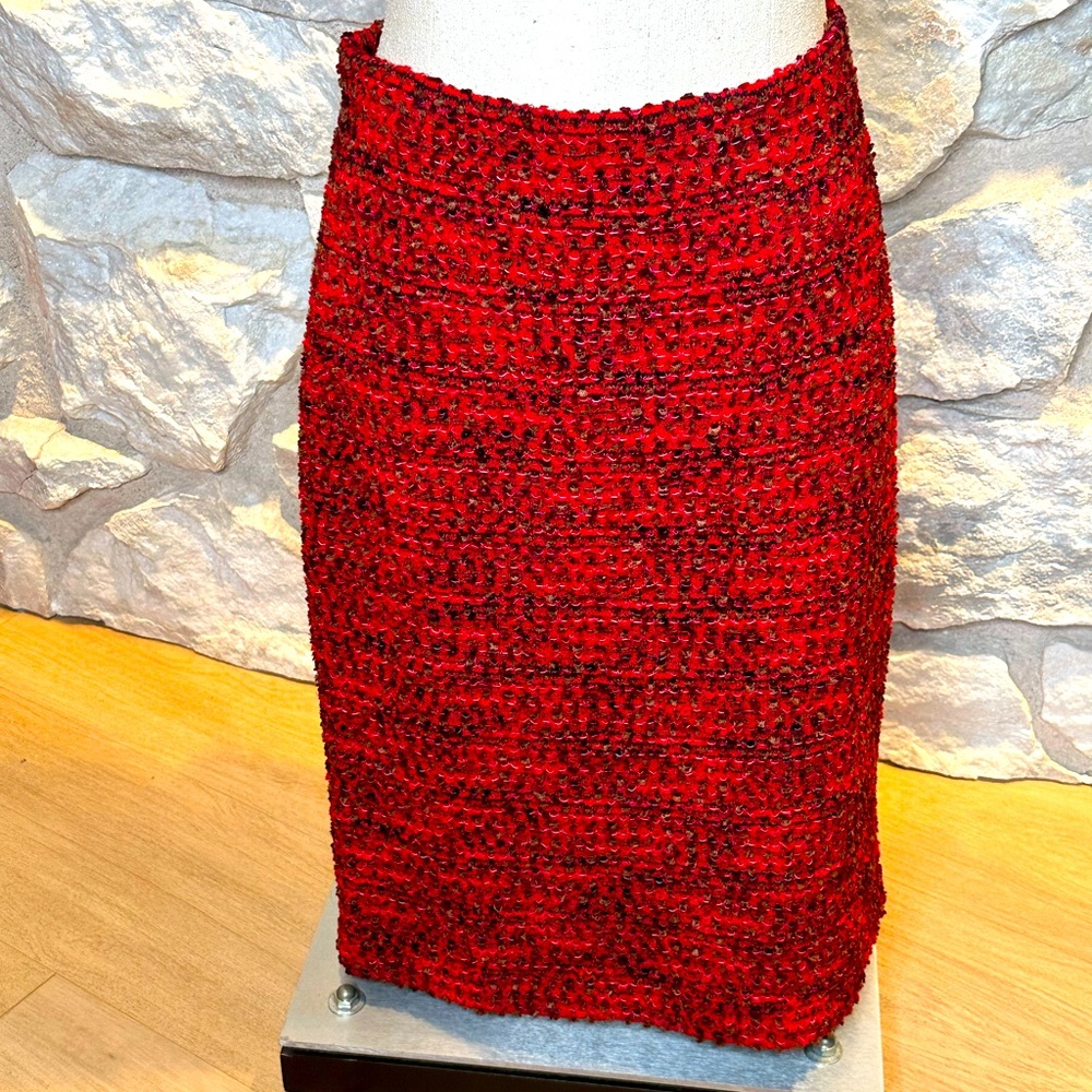 St. John knit skirt red boucle